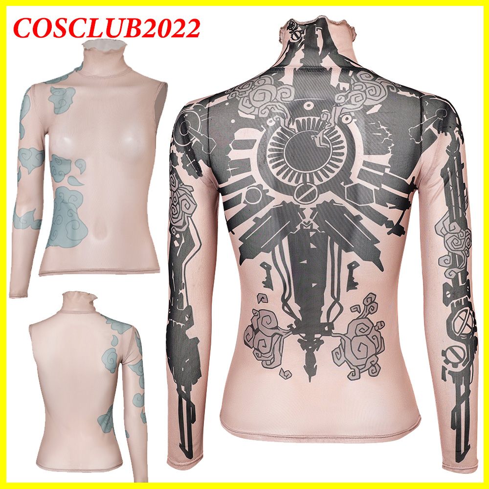 Summer Alt Clothing - Kadın Arcane Jinx Cosplay Gömlek Dövme