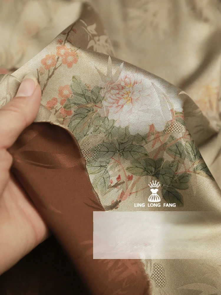 Summer Clothing Material - Baskılı kumaş ilkbahar yaz saten jakarlı