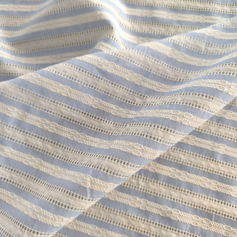 Summer Clothing Material - Kore Tarzı Çizgili Ajur % 100%