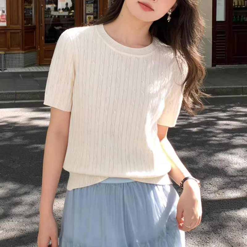 Summer Clothing Yarn - Örme Kazak Kadın Kazaklar Triko Kısa
