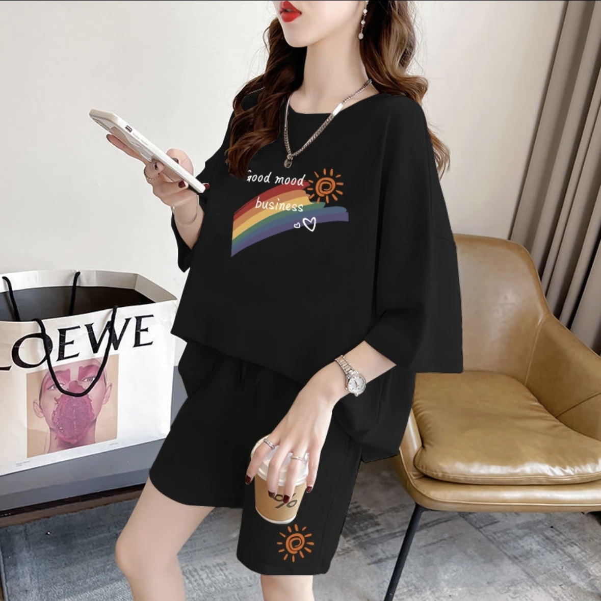 Summer Clothing Sets Women - Moda kadın yazlık şort takımı, spor