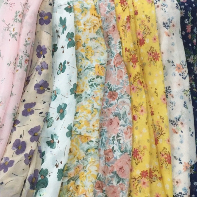 2/3 m Çiçek Baskı Şifon Kumaş  - Summer Clothing Material incelemesi ve fiyatı
