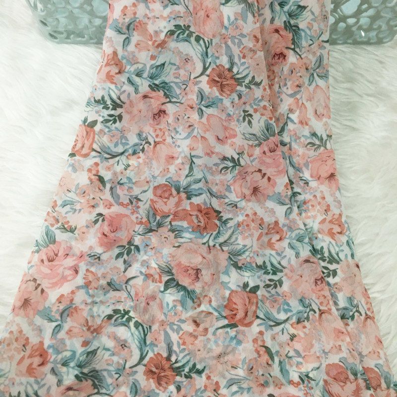 2/3 m Çiçek Baskı Şifon Kumaş  - Summer Clothing Material incelemesi ve fiyatı