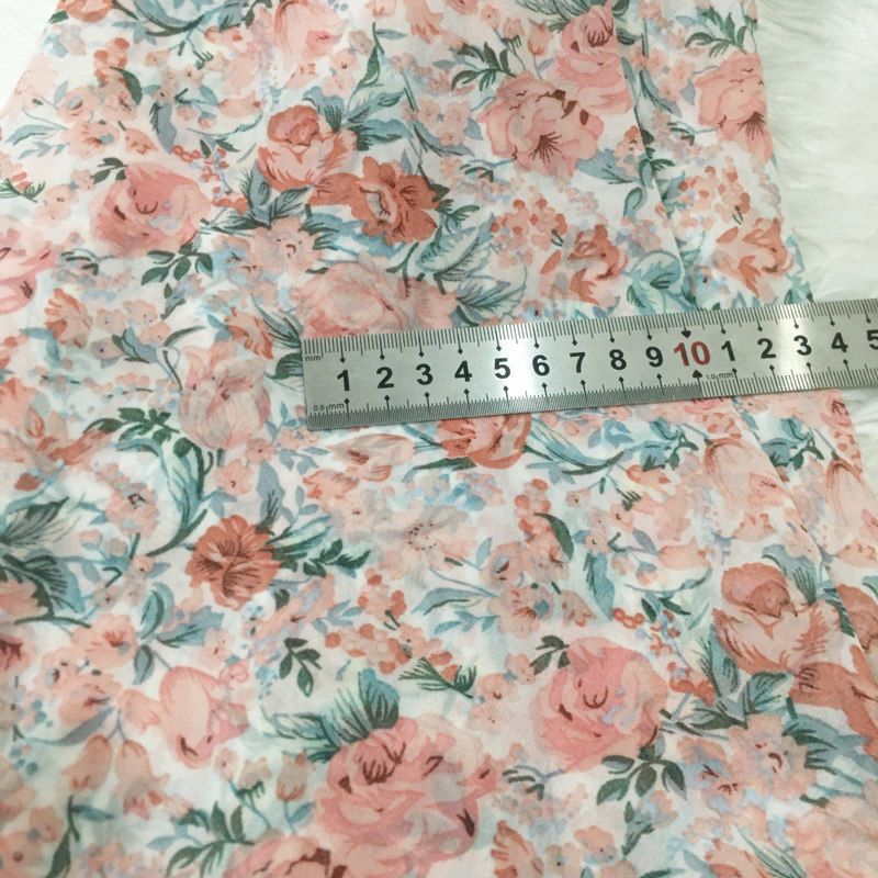 2/3 m Çiçek Baskı Şifon Kumaş  - Summer Clothing Material incelemesi ve fiyatı