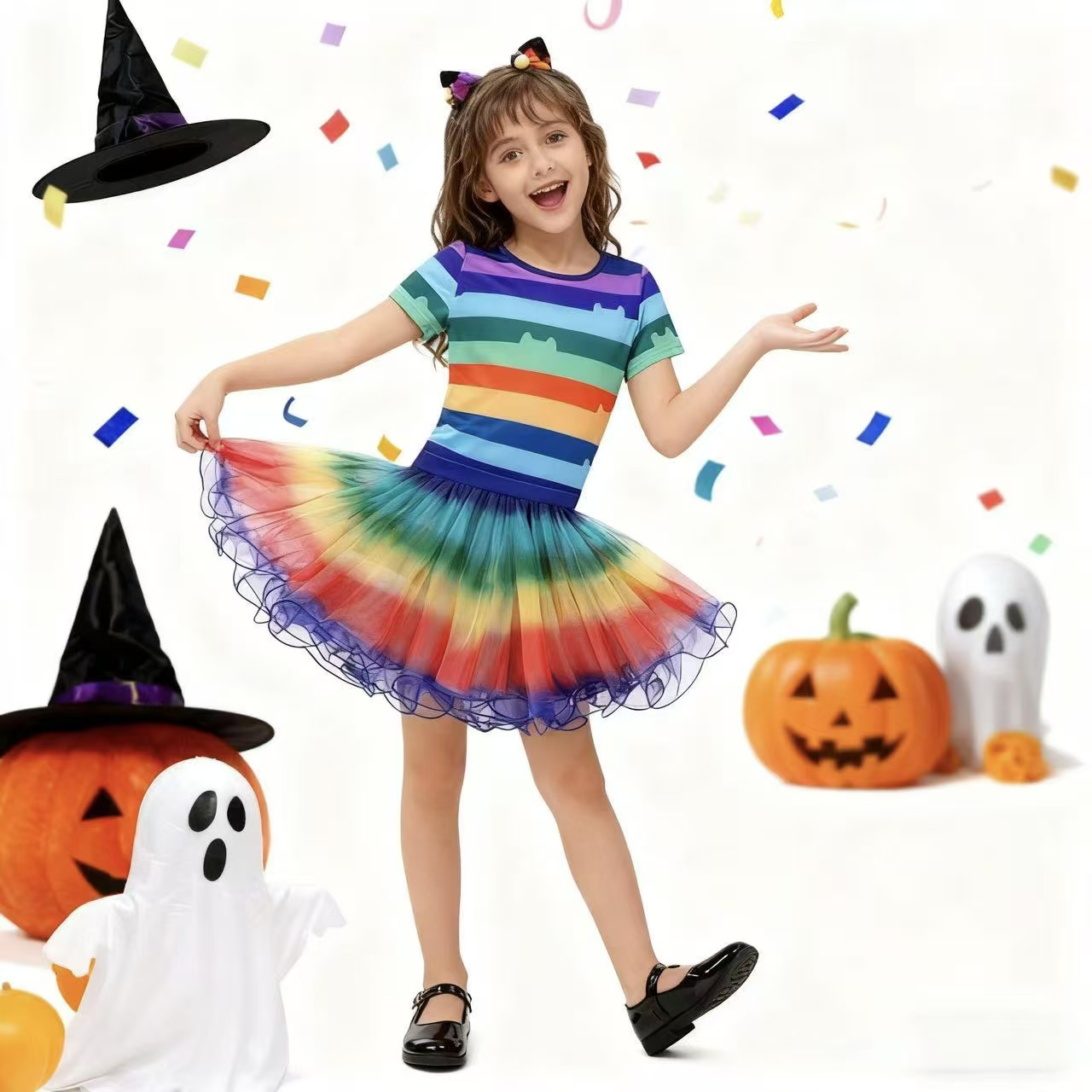 Kızlar Gökkuşağı Çizgili T-Shi - Summer Kids Clothing incelemesi ve fiyatı
