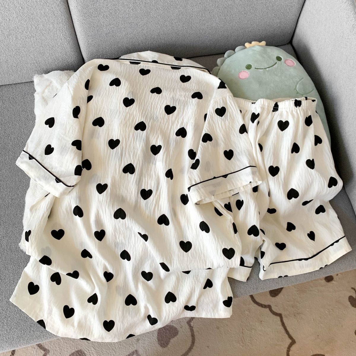 Kalp Şekilli Desenli Kadın Yaz - Summer Clothing Sets Women incelemesi ve fiyatı