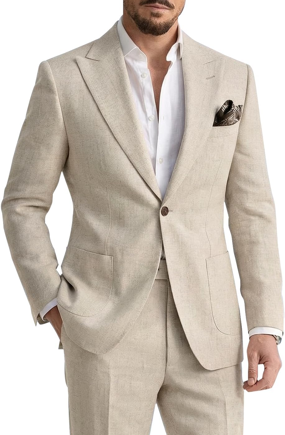 Erkek 2 Parça Keten Takım Elbi - Summer Clothing Men Linen incelemesi ve fiyatı